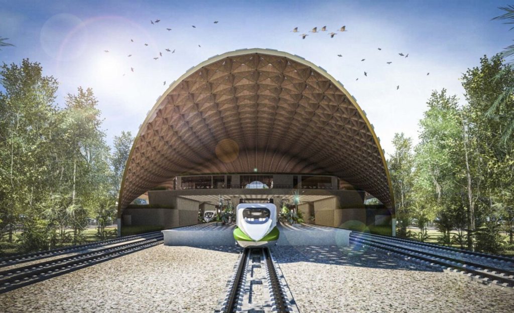 The Tulum International Airport has its own train station.